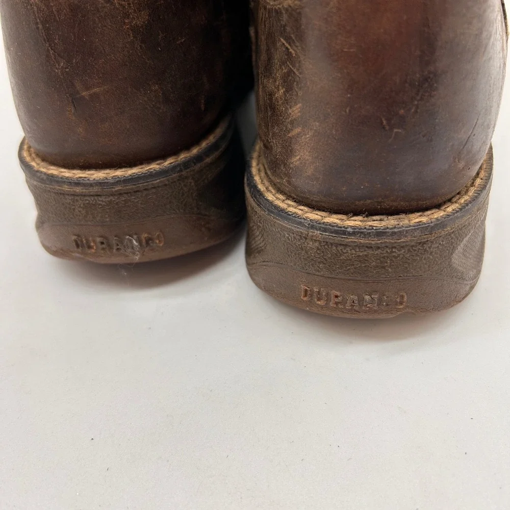 Durango Kids 8 Inch Western Boots Brown Army Green USA Flag Size 5.5M